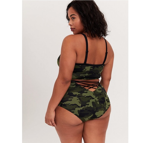 TORRID NWT CAMO WIRELESS LATTICE BIKINI - Picture 2 of 8